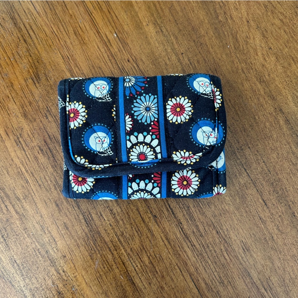 Vera Bradley Black and Blue Floral Wallet